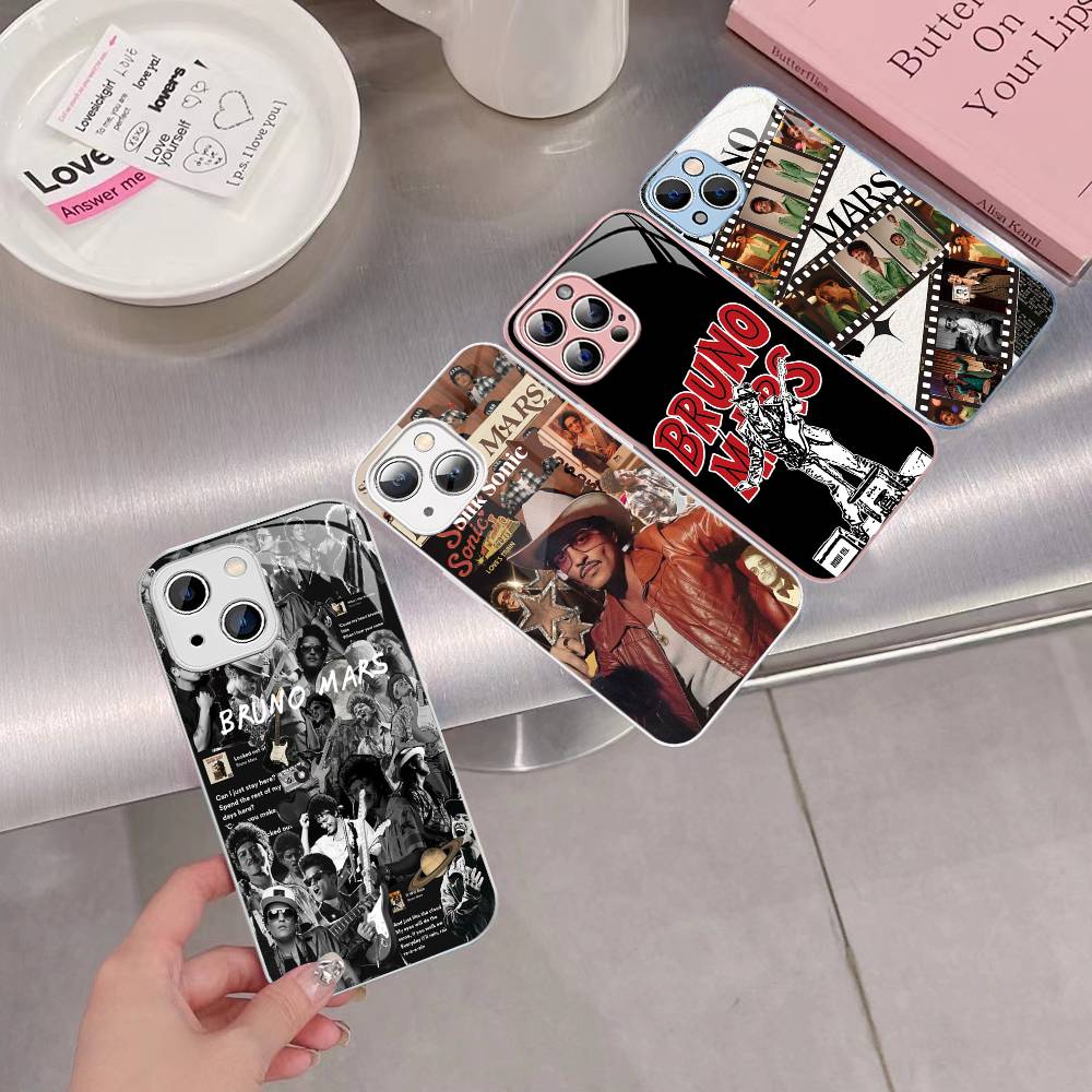 B-Бруно M-Марс Певец Закаленное Стекло Для Iphone 14 13 12 11 Pro Mini XS MAX 14Plus X XS XR Чехлы