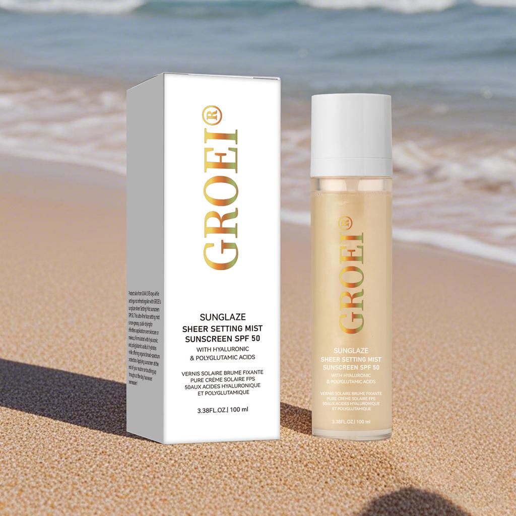100 мл Фиксирующий спрей для лица SPF 50, легкая вуаль, солнцезащитный спрей для ухода за кожей, нежирный