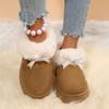 Thick Bottom Fluffy Fur Snow Boots Women 2025 Winter Warm Plush Ankle Boots with Platform Sweet Bowknot New Furry Non Slip Shoes