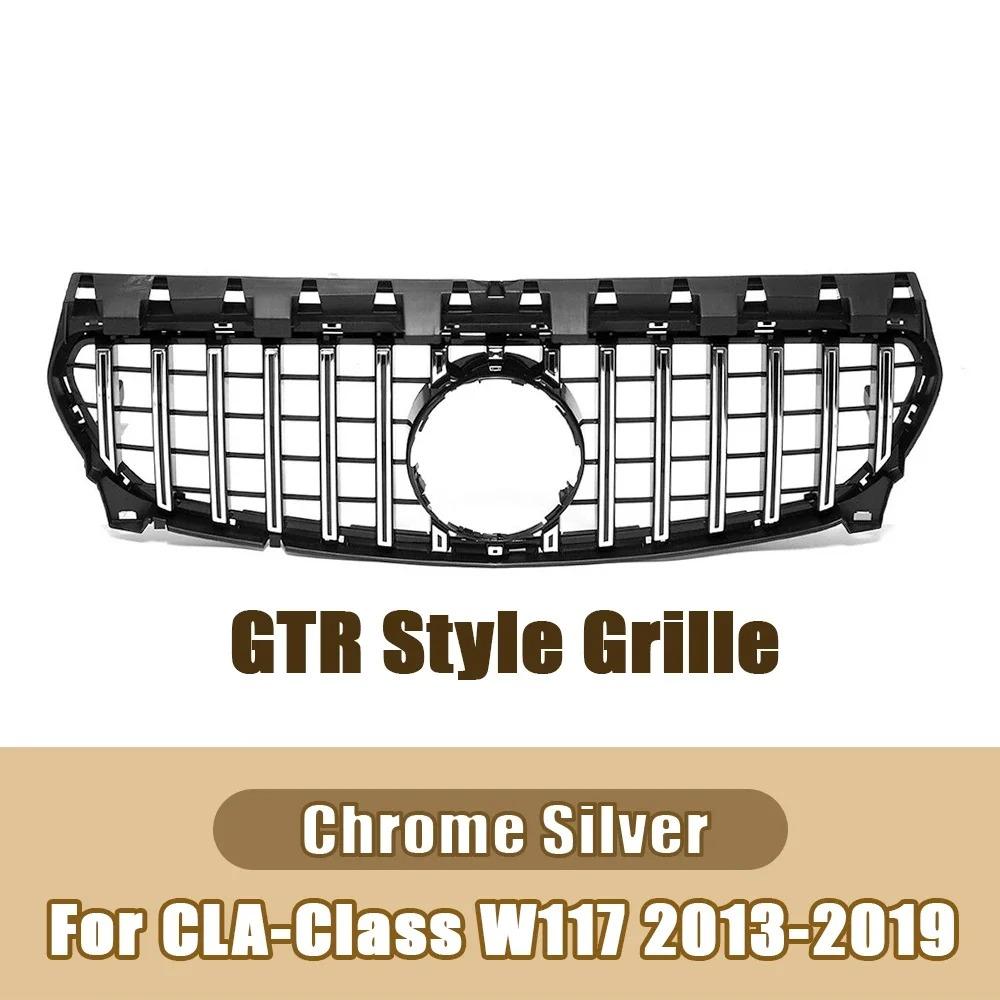 For Mercedes CLA W117 2013-2019 CLA180 CLA200 CLA250 CLA45 Gloss Black GT R Style Front Bumper Grille Car Accessories