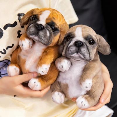 Реалистичная плюшевая игрушка щенок пудель-мопс, сидящий, stuffed doggy, милый пушистый питомец для декора комнаты, подарок на день рождения ребенка