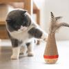 Деревянные игрушки для кошек с перьями Сизалевая когтеточка для домашних кошек Основание из массива дерева Игрушка-качалка Интерактивная игрушка для кошек Снимает скуку и затачивает когти
