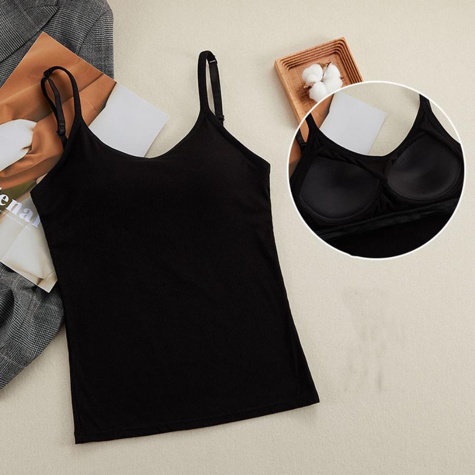Женский жилет на подтяжках из модала, подушка для бюстгальтера, универсальный бюстгальтер, бесплатное встроенное нижнее белье
