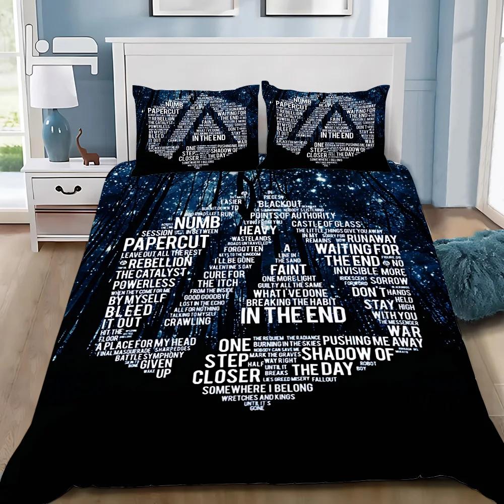 Duvet Cover Pillowcase Bedding Set Rock band Linkin P-Park Adult Boy Girl Bedroom Decoration Children Single Double Large Size