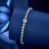 White Round Flower Zircon Rhodium Fashion Jewelry Flora Bracelets