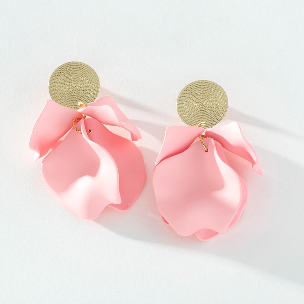 Pinkdudu Романтические 8 цветов серьги-капли с лепестками роз, элегантные весенние повседневные серьги с металлическим рисунком и цветком для женщин, подарки PD1123