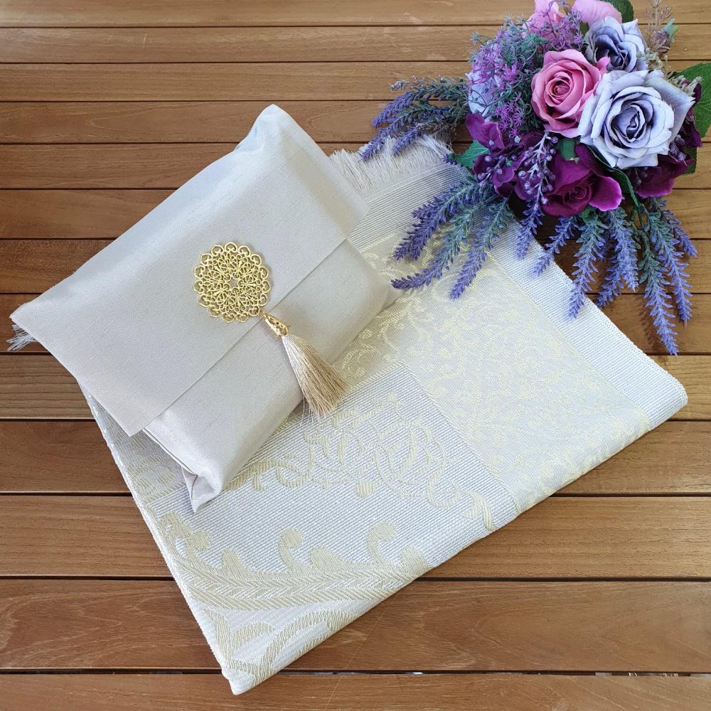 Высококачественный молитвенный коврик Tafetta с сумкой Shantug | Исламский подарочный набор | Молитвенный коврик Tafetta | Исламские свадебные подарки | Исламские подарки для дома