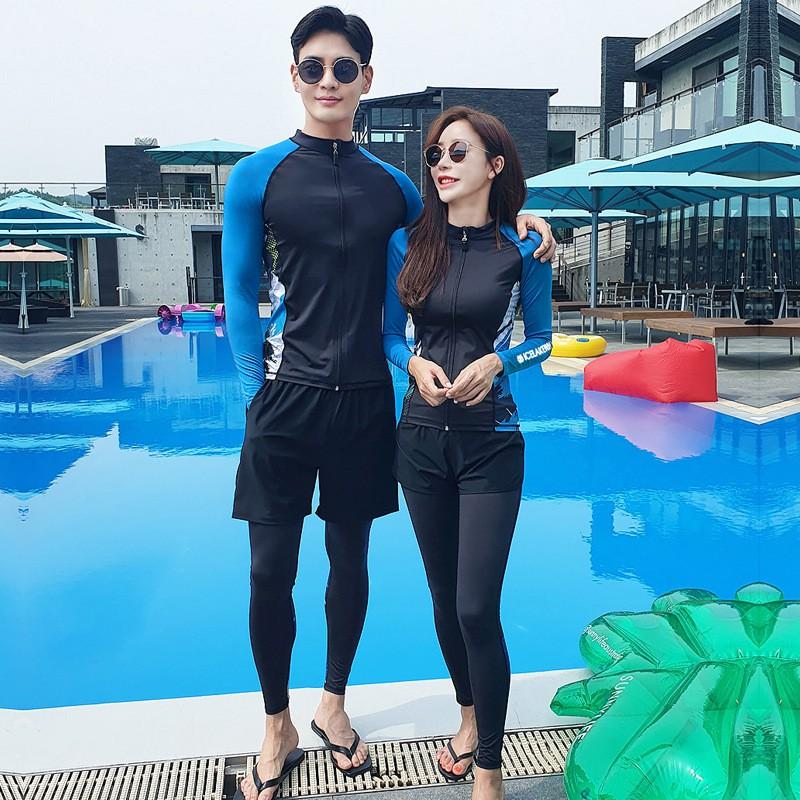 Unisex Quick-Dry Rash Guard Set Swimming Diving Snorkeling UV Protection Long Sleeve Swimwear