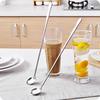 Stainless Steel Long Handle Stir Spoon Ice Cream Dessert Scoop Cocktail Coffee Tea Mixing Flatware