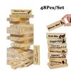 48Pcs Sex Block Game For Adults Sex Toys Valentine Tumbling Tower Stacking Games Wooden Block For Couples Erotica Party SM Block