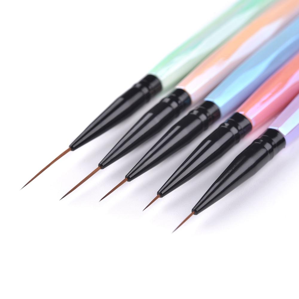 5шт красочная кисть для рисования подводки для ногтей ручка для маникюра полосатая ручка для рисования цветов акриловая тонкая ручка для рисования подводки для ногтей