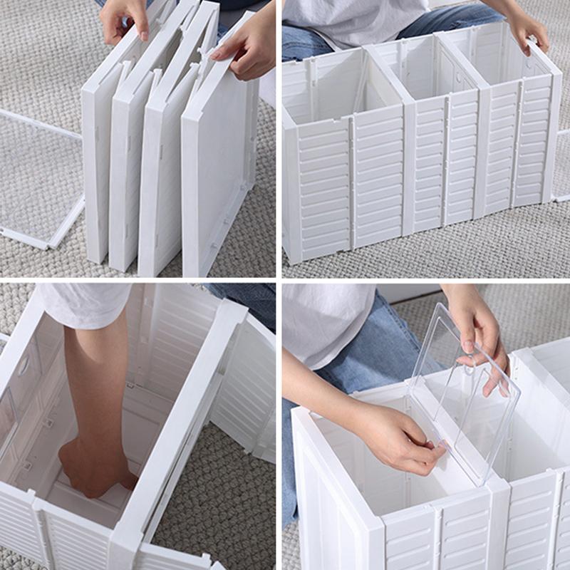 2/3/6 Layers Shoe Storage Box Foldable Sneaker Display Stand Plastic Drawer Transparent Shoe Cabinet Shoe Rack Shoe Organizer