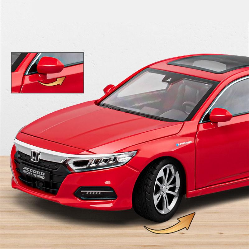 1:24 HONDA Accord Alloy Car Model Diecasts & Toy Vehicles Metal Car Model Simulation Collection Sound and Light Childrens Gifts ajl256