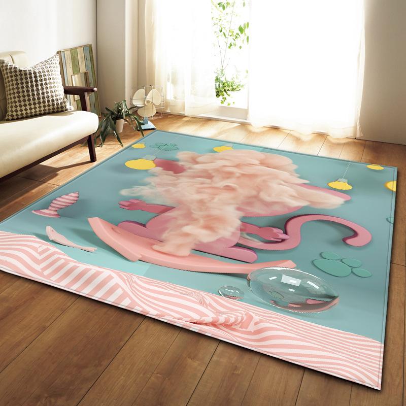 Свежий 4D ковер для гостиной, спальни, столовой, напольный коврик