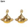 1 Mini Handheld Incense Burner Arab Middle Eastern Golden Star Crescent Small Incense Burner Home Restaurant Shop Holiday Party Decoration Ornaments