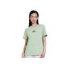Li-Ning Спортивная футболка с круглым вырезом и принтом в виде растений и цветов из мультфильмов, женская футболка, зеленый цвет AHSS316-5