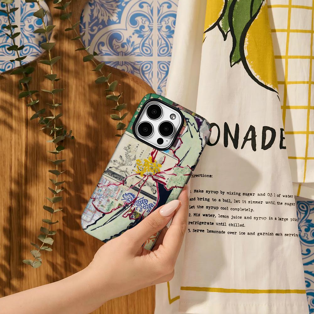 China-Chic Graffiti Green Rattan Phone Case for IPhone 16 15 14 13 12 11 X XS XR XSMAX 7 8 Pro Max Plus Double-layer Back Cover