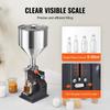 Manual Paste Liquid Filling Machine, 5-50ml Bottle Filler, Adjustable Bottle Filling Machine, Stainless Steel Liquid Filler with Hopper for Milk Water