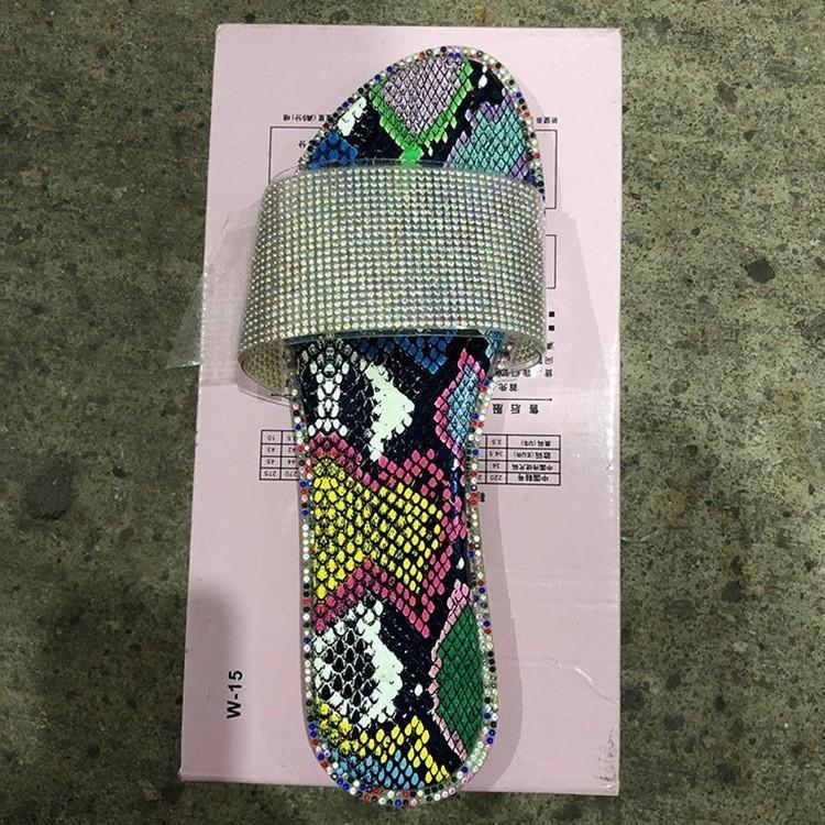 42 большой размер 43 стразы крутые тапочки женские шлепанцы женские сандалии лето новые тапочки wshi