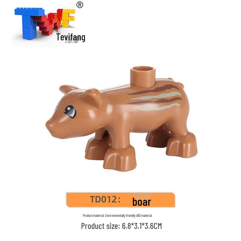 Крупные строительные блоки из частиц: Совместимые Игрушки для Обучения Животным Фермы Прерии Океана для Детей