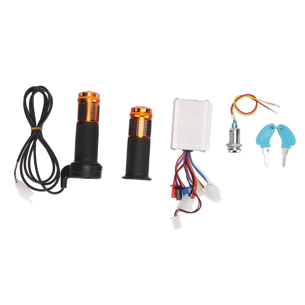 24V 250W Brushed Motor Speed Controller Throttle Grip Power Lock Kit for Electrical Scooter Bike Tricycle