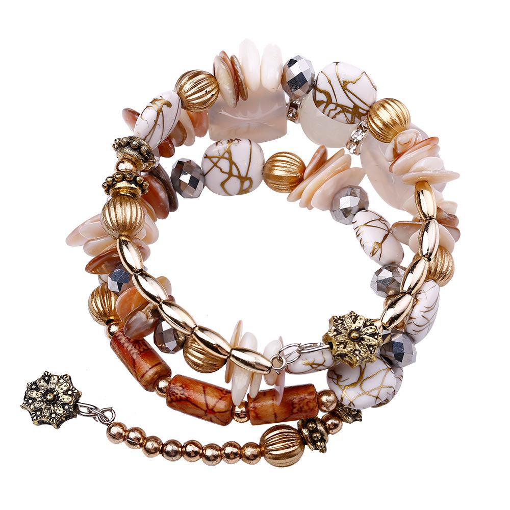 Colorful Natural Stone Beads Bracelet Bohemian Multilayer Fashion Bracelets for Women and Men Bangles Jewelry