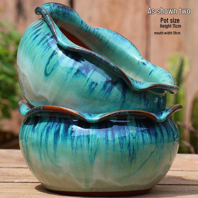 Extra Large Ceramic Bonsai Pot with Wide Caliber, Coarse Pottery for Succulents and Bougainvillea.