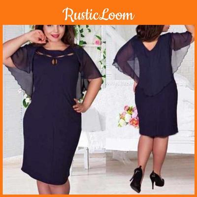 Элегантное женское платье-кейп с вырезами, с коротким рукавом, клубная одежда, пляжное, 6XL, большой размер, шифон