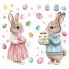 PVC Bunny Glass Electrostatic Film Cartoon Rabbit Happy Easter Bunny Decal  Glass Mirror