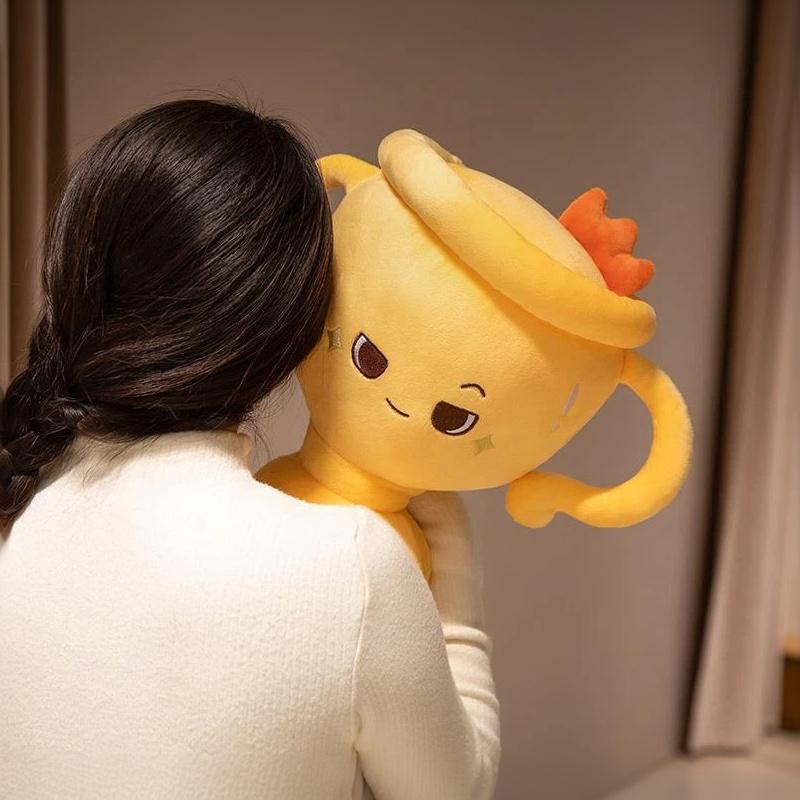 Funny Award Trophy Shaped Plush Toy Ultra Soft Stuffed Doll 20/28/38cm Creative Living Room Decor Party Prize for Children