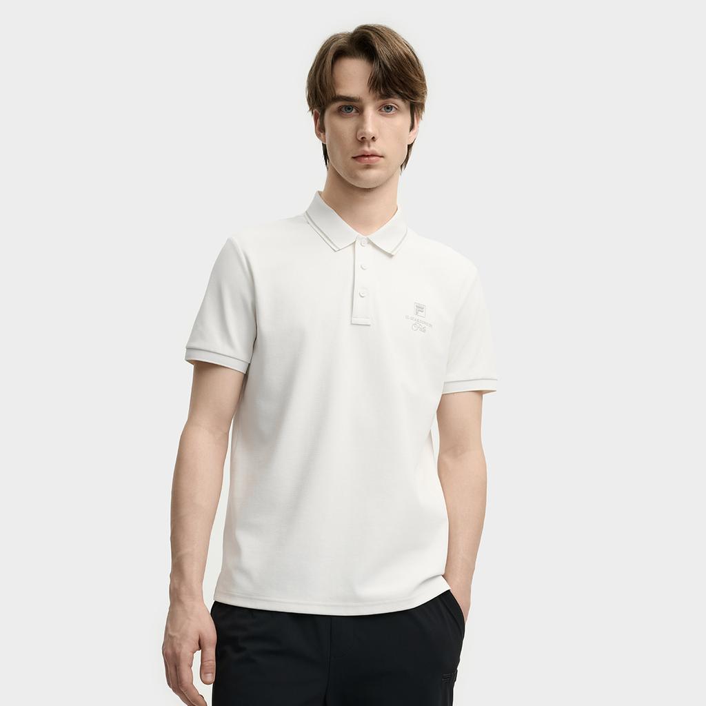 Fila Heritage Casual Business Versatile Breathable Cool Feel Embroidered Logo Short Sleeve Polo Men Polo Cloud-White F11M538123FWT