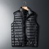 2025 Autumn/Winter New Men'S Thin Casual Jacket Warm Tank Top Sports Versatile Down Stand Collar Large Size Light Horse Clip