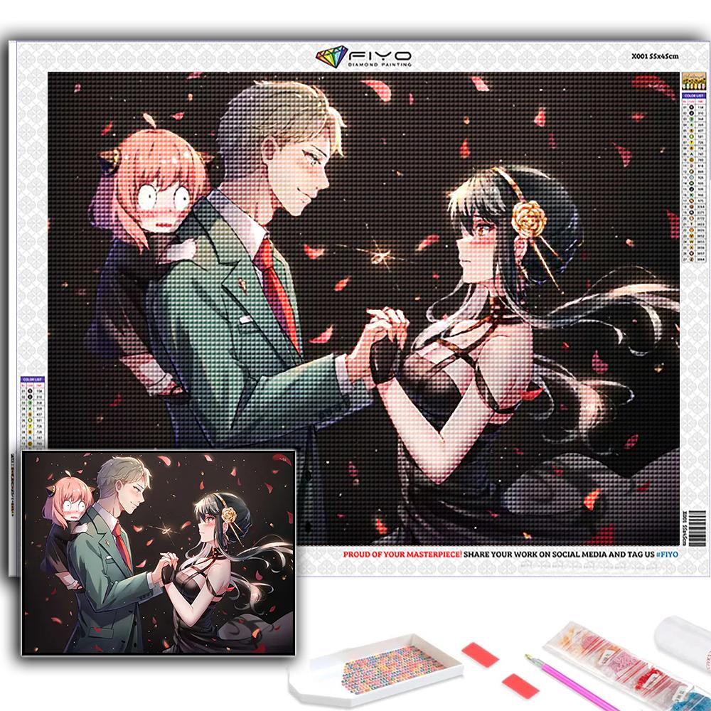 Popular 5D Diy Cross Stitch Anime Poster SPY FAMILY Painting Full Drill Cross-Stitch Crafts Kit Wall Sticker Home Decor