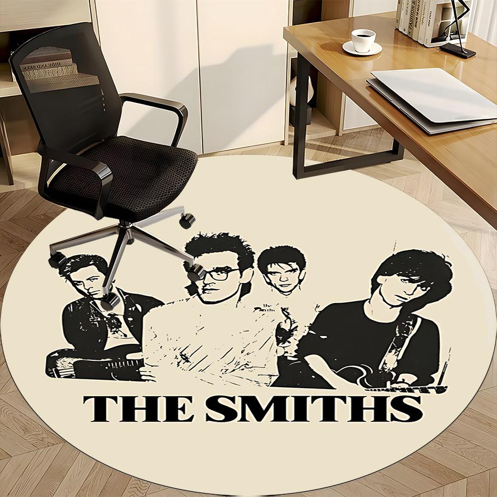 1 шт. Коврик для пола круглый с изображением музыкальной группы The Smiths, для офиса, под офисные стулья, спальни, гостиной, домашнего декора a1022357