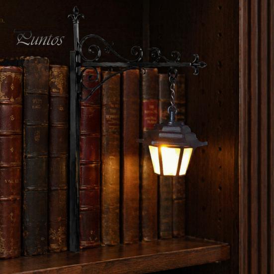 Мини светодиодный акцентный светильник-призрак для книжной полки, Декоративный ретро-фонарь для декора библиотеки, Теплая лампа в стиле люстры для любителей чтения книг, Готический фэнтези-дом