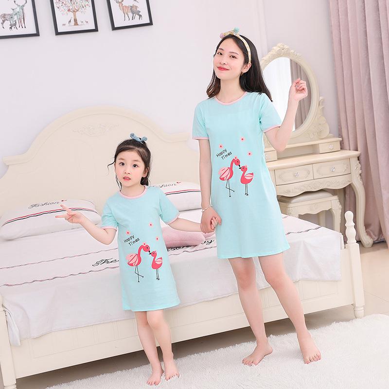 «Ночная рубашка принцессы из хлопка для девочек — летняя пижама с коротким рукавом»