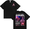 Rapper Anuel AA Real Hasta La Muerte Album Tour T Shirt Unisex Vintage Hip Hop Fashion Tshirts Cotton 100 Oversized Tshirt
