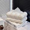 New Type Tissue Storage Box Marshmallow Style White and Black Nortic Artwork Plastic Tissue Box For Home Restaurant and Office