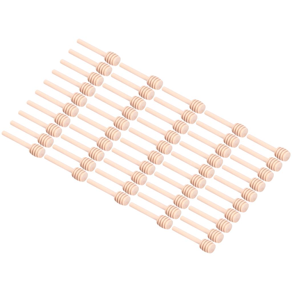 100Pcs Wood Honey Dipper Honey Stirring Sticks for Wedding Party Kitchen Restaurant 8cm