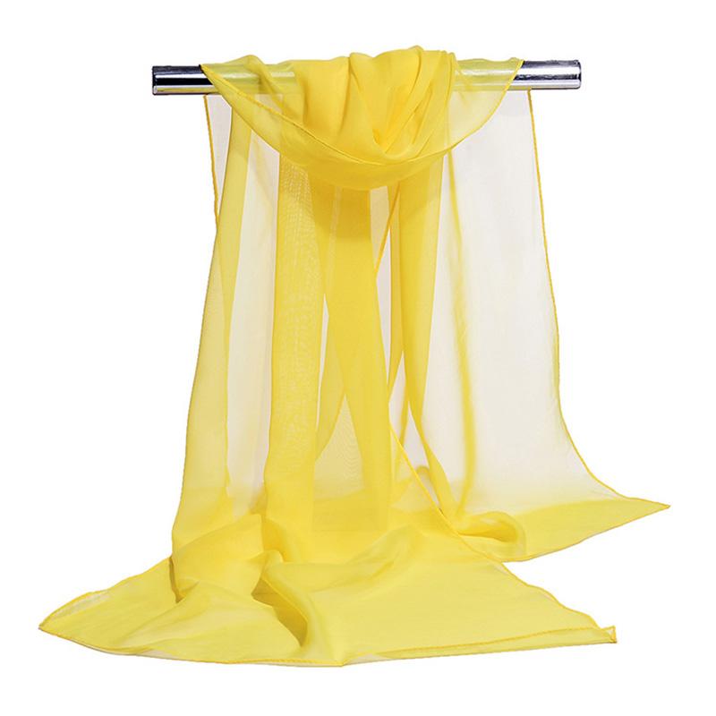 Корейское женское свадебное вечернее платье Шарф Однотонный Прозрачный Шифон Шелк Шарф Летнее Пляжное Полотенце Солнцезащитная Накидка R22