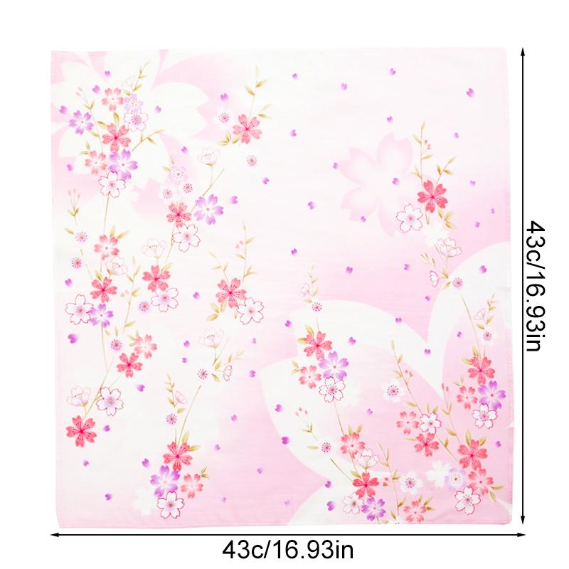 3Pcs/Pack Wedding Party Women Handkerchiefs Japanese Style Hand Towel Bandannas Cherry Blossom Ladies' 43x43CM Cotton