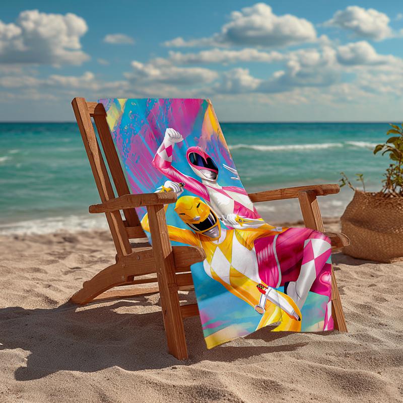 Ultra-Soft Beach Towel with Mighty Morphin Theme,Ideal for Pool - Camping, Diving - Perfect Travel Essential, Vibrant Beach Towel.