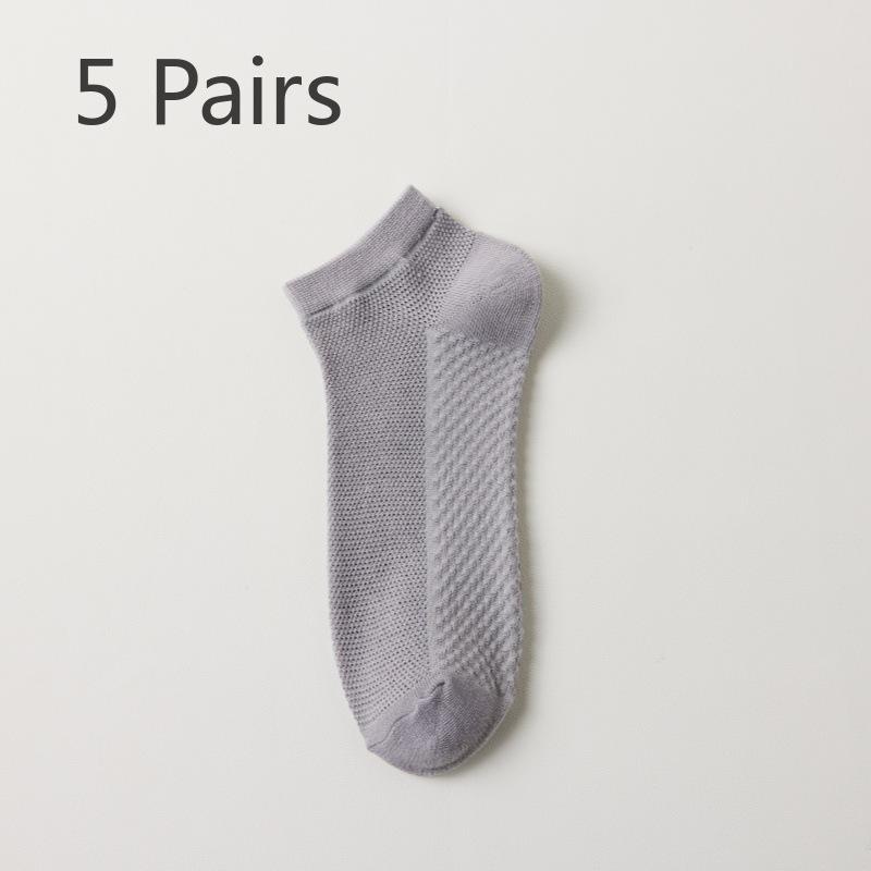 5 пар мужских летних носков из чистого хлопка с антизапахом, впитывающих пот, массажных, не роняющих, с тонкими хлопковыми носками