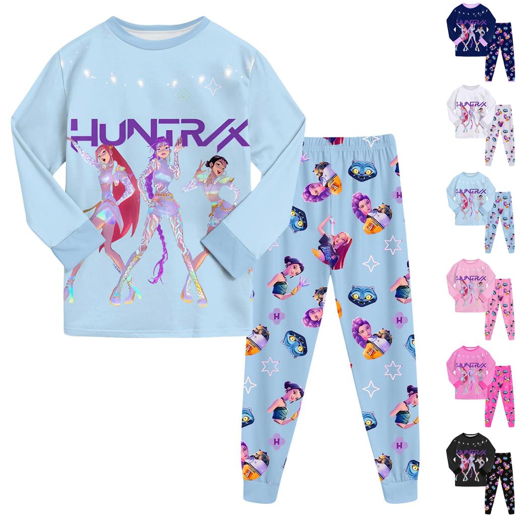 Детский модный костюм юбка топ с круглым вырезом и длинными рукавами брюки