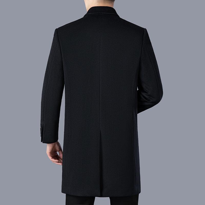 Новые осенние и зимние кашемировые пальто для мужчин среднего и пожилого возраста, шерстяные ветровки средней длины с лацканами, мужские шерстяные пальто, одежда для пап