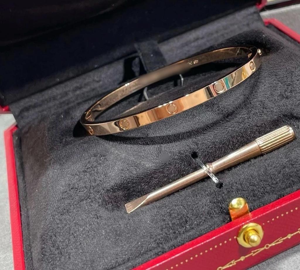 V Gold CNC Высокая Версия Браслет Любовь Узкая Средняя Широкая Версия Новый Женский Толстый Покрытый 18K Розовым Золотом Браслет для Пары