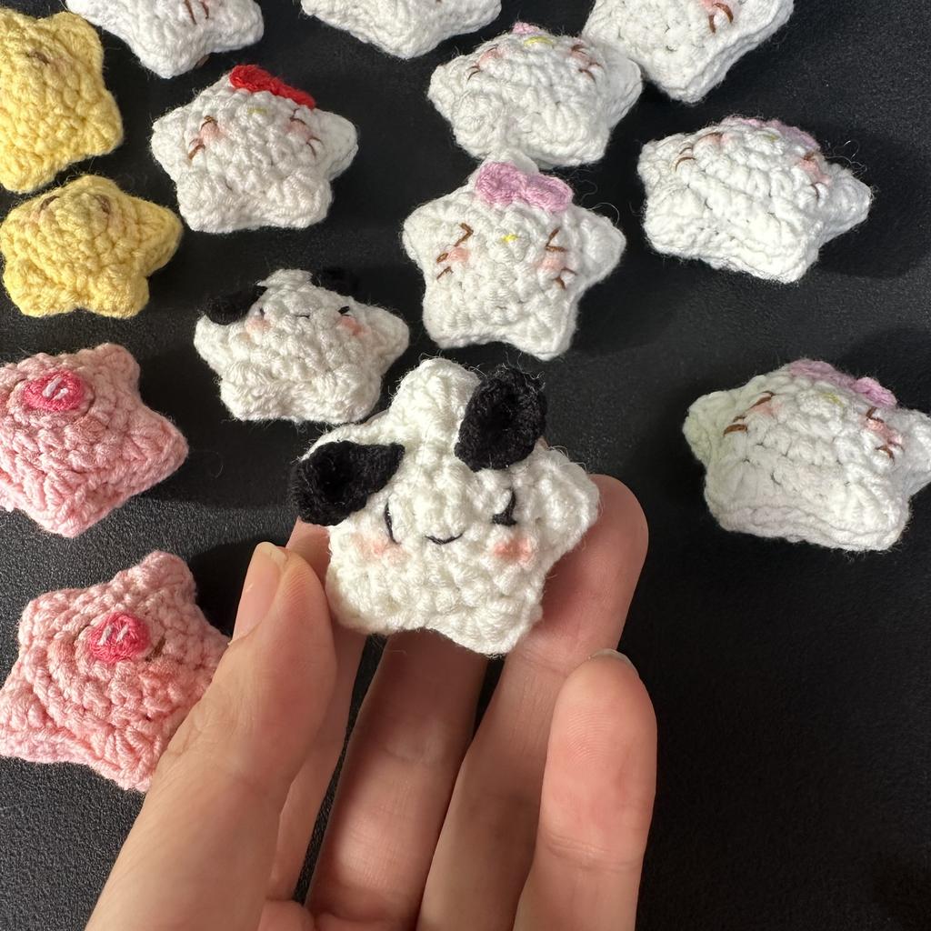 Wholesale Crochet Pendant Cartoon Little Star High Quality Cotton Thread Hand DIY Decorative Gift Clothing Decoration Cute Stars