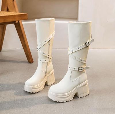 Женские ботфорты из микрофибры, сексуальные туфли на высоком каблуке, длинные сапоги, женские туфли, тренд