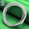 925 Sterling Silver Three Circles Bangles Bracelet Lovers Charm Jewelry Gift For Woman Party Engagement Wedding Birthday Holiday