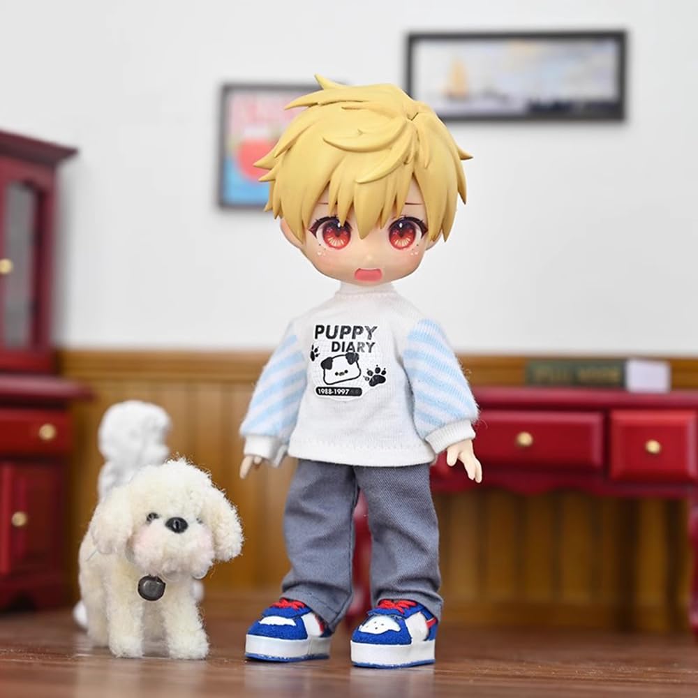 Костюм размера Obitsu 11 OB11 для куклы Obitsu 11см тело Милый набор одежды для собаки Жилет Толстовка 4 штуки "ДНЕВНИК ЩЕНКА"
